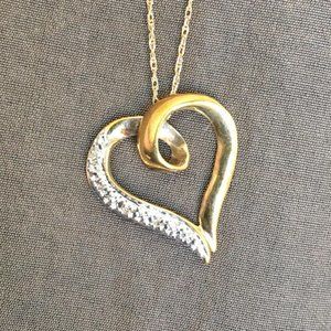 Gold & diamond heart pendant